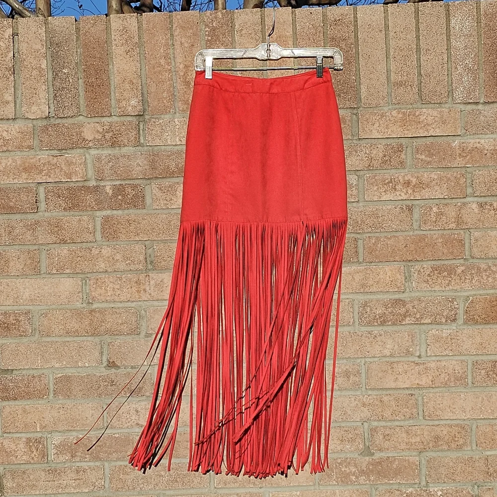 H&M Cochella red fringe trim skirt - Picture 11 of 13